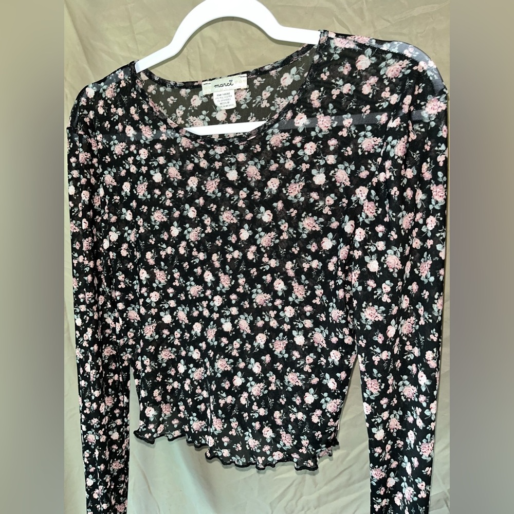 Marci Sheer Floral Long Sleeve